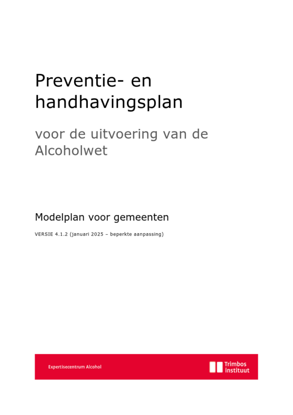 Preventie- en handhavingsplan voor de uitvoering van de Alcoholwet - 4.1.2