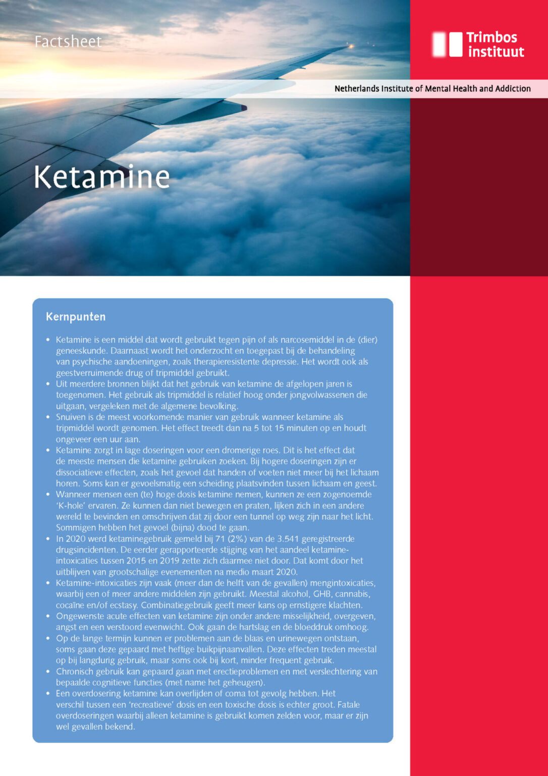 Factsheet ketamine - Trimbos-instituut