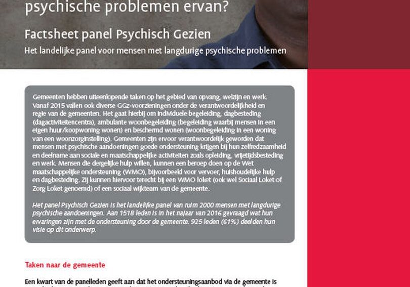 De gemeente en maatschappelijke ondersteuning: wat vinden mensen met aanhoudende psychische problemen ervan?